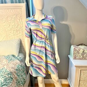 Colorful Wave Pattern Women's Dress